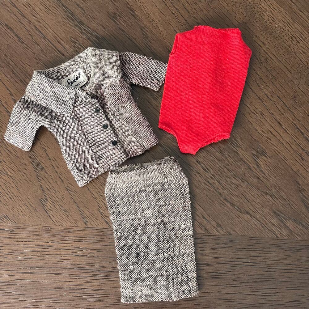 Vintage Barbie Career Girl #954 Tweed Skirt & Jacket Gray Bodysuit 1960’s Tag